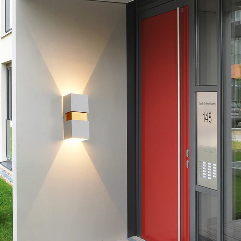 Outdoor Einfache Aluminium Quadrat LED Regensichere Wand Sconce Lampe