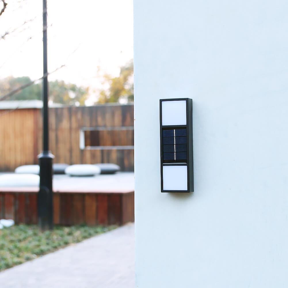 Solar Outdoor Rechteckige LED Wasserdichte Patio Zaun Wand Sconces Lampe