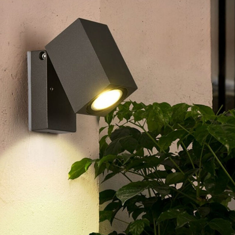 Moderne Einfachheit Waterproof verstellbare Winkel quadratische Aluminium LED Wandleuchte Lampe für outdoor Patio
