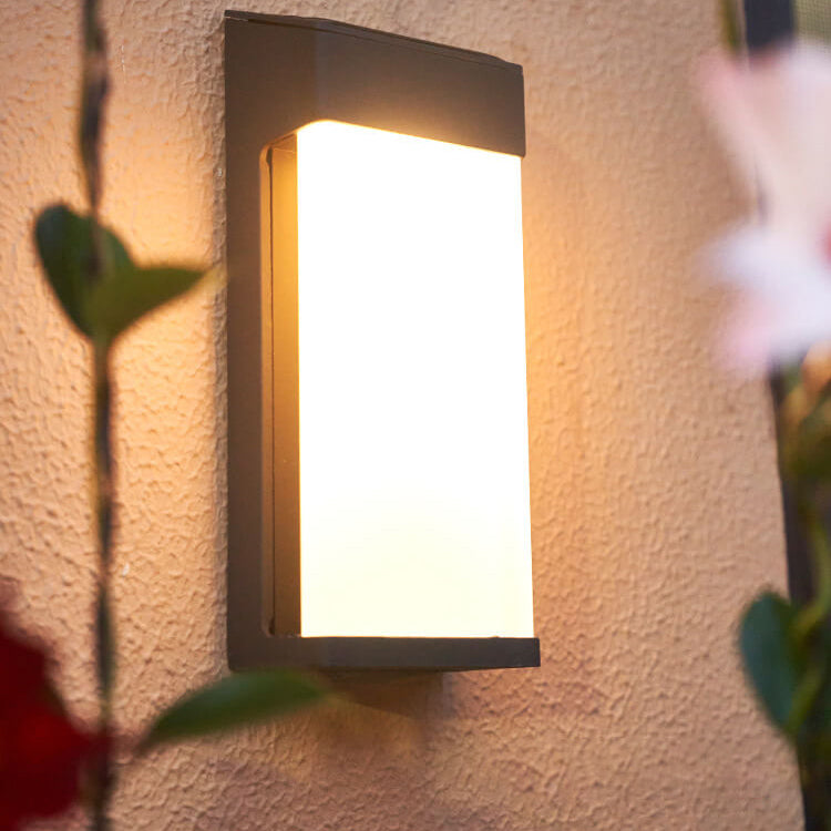 Solar Square Frosted Glass Wasserdicht Außen LED Wandleuchte Lampe