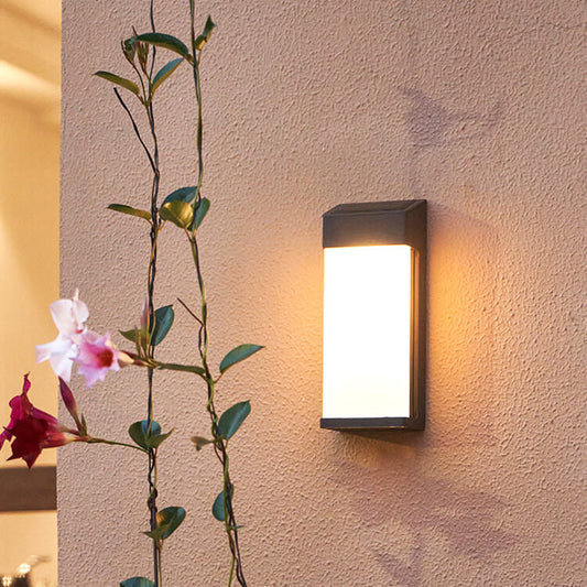 Solar Square Frosted Glass Wasserdicht Außen LED Wandleuchte Lampe