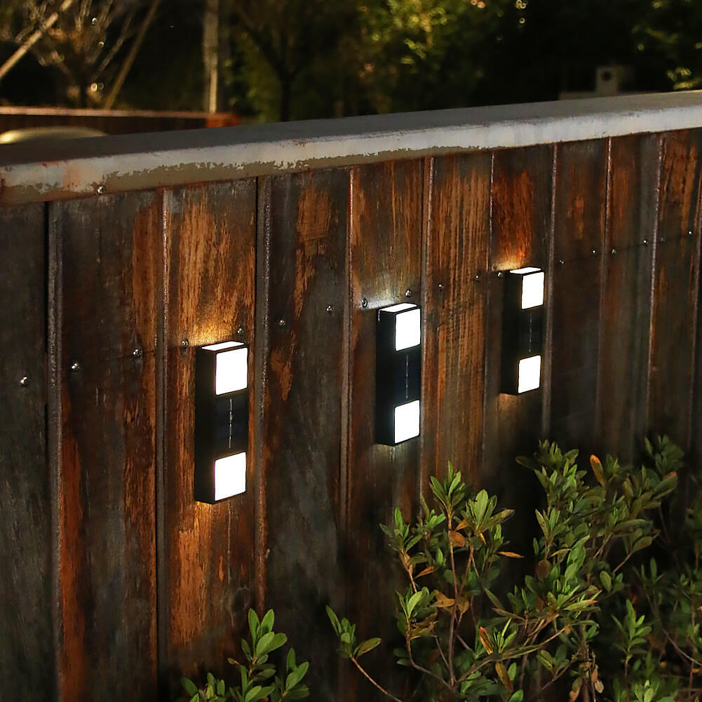 Solar Outdoor Rechteckige LED Wasserdichte Patio Zaun Wand Sconces Lampe