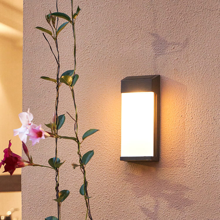 Solar Square Frosted Glass Wasserdicht Außen LED Wandleuchte Lampe