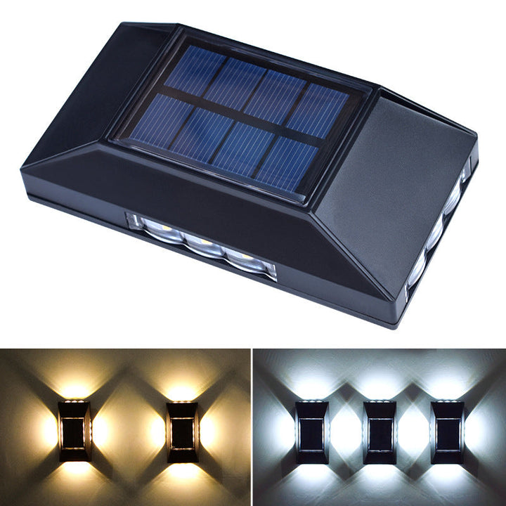 Moderne Einfachheit Solar Sensor Rechteck ABS Kunststoff LED Außen Wand Sconce Lampe Für Garten