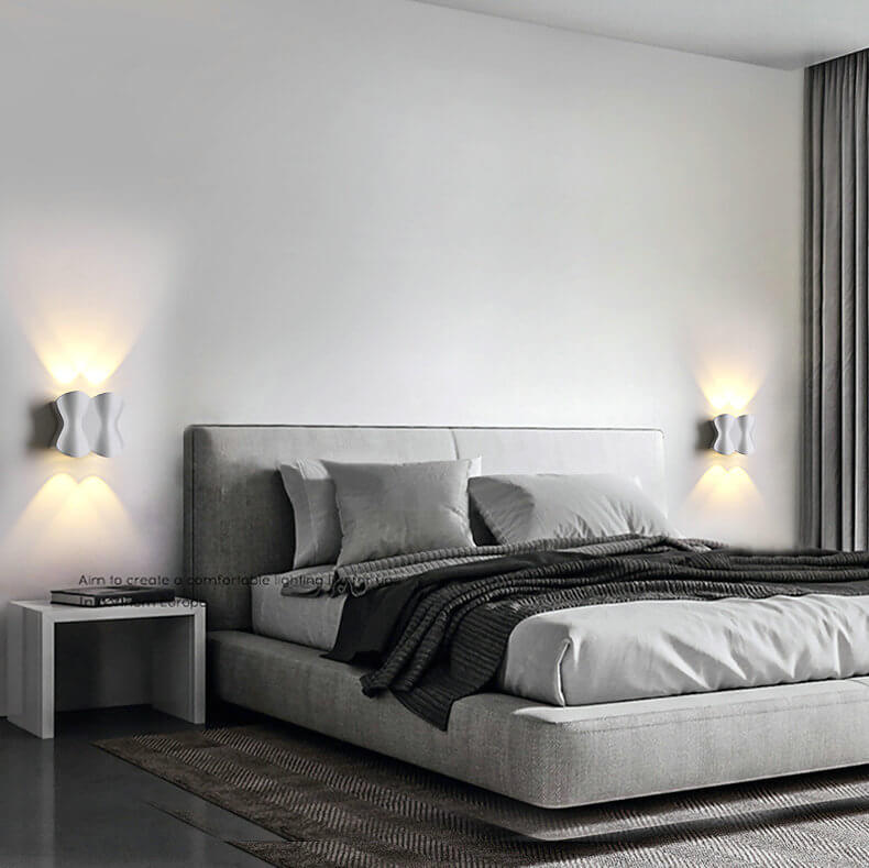 Moderne Einfachheit Rechteck Welle Aluminium LED Außenwandleuchte Lampe Für Außenpatio
