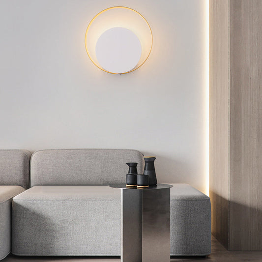 Moderne Minimalistische Eisen Kreis Ring 1-Licht Wand Sconces Lampe Für Schlafzimmer