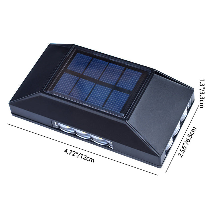 Moderne Einfachheit Solar Sensor Rechteck ABS Kunststoff LED Außen Wand Sconce Lampe Für Garten