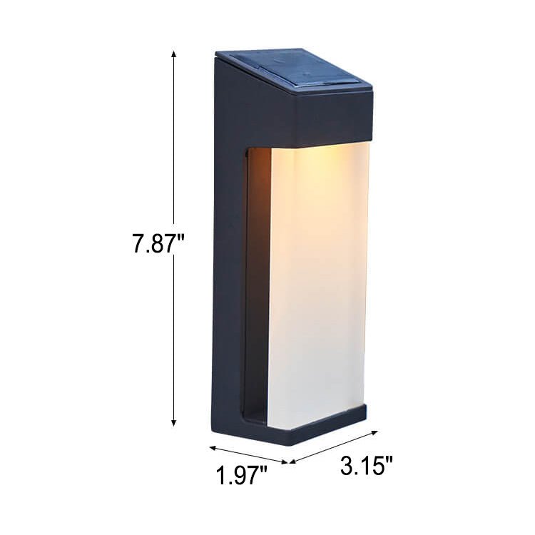 Solar Square Frosted Glass Wasserdicht Außen LED Wandleuchte Lampe