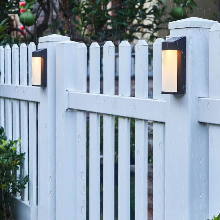 Solar Square Frosted Glass Wasserdicht Außen LED Wandleuchte Lampe
