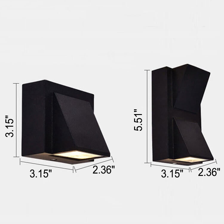 Moderne Einfache Geometrische Quadratische LED Außen Wasserdichte Wand Scone Lampe