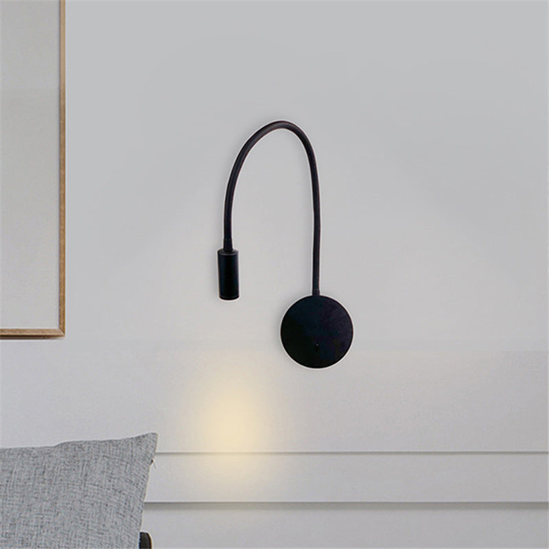 Zeitgenössische Nordic Runde Retractable Gebogene Eisen LED Wandleuchte Lampe Für Wohnzimmer