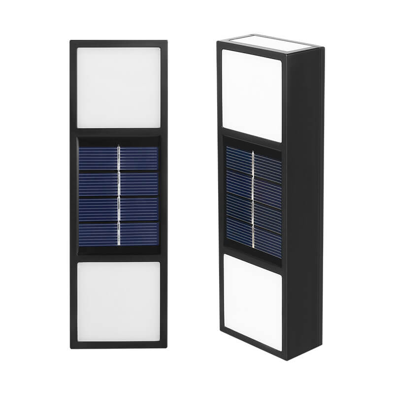 Solar Outdoor Rechteckige LED Wasserdichte Patio Zaun Wand Sconces Lampe