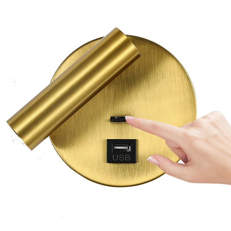 Moderner minimalistischer drehbarer Zylinder Aluminium Eisen LED Wandleuchte Lampen für Wohnzimmer