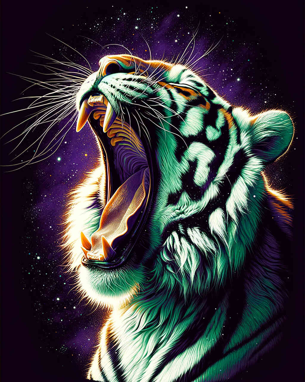 2+1 gratis! |  Diamond Painting - Gähnender Tiger