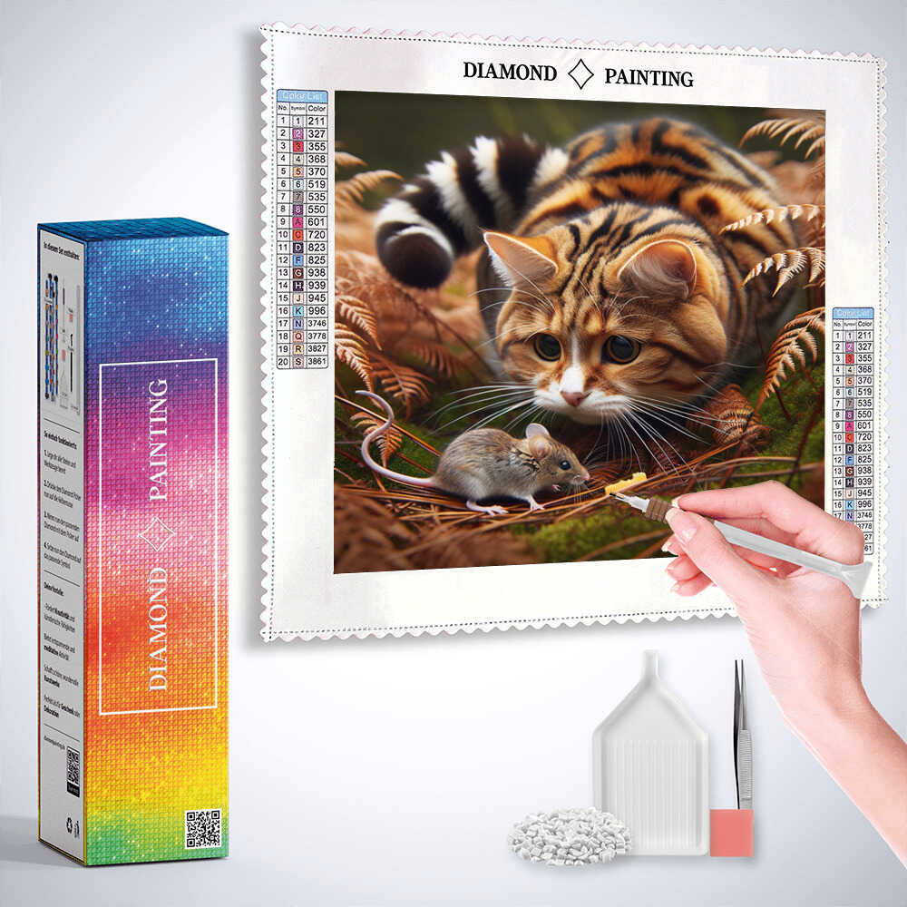 2+1 gratis! |  Diamond Painting - Verborgene Begegnung im Herbstwald