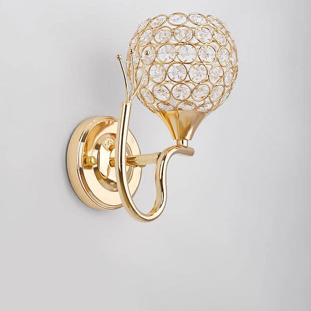 Zeitgenössische kreative Kristallkugel 1-Licht Wandleuchtenlampe für das Wohnzimmer