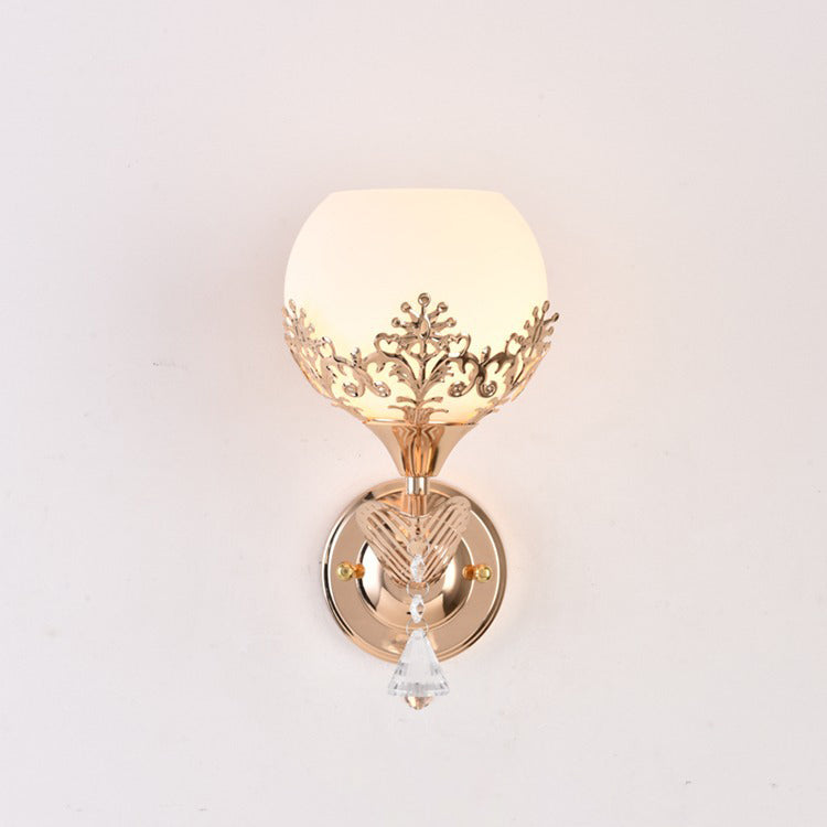 Moderne Minimalistische Runde Blumen Eisen Glas 1-Licht Wandleuchte Lampe für Schlafzimmer