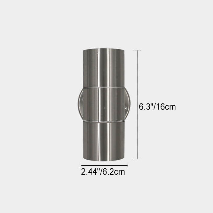 Modern minimalist Edelstahl Zylinder 2-Licht Wand sconces Lampe