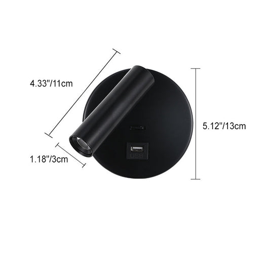 Moderner minimalistischer drehbarer Zylinder Aluminium Eisen LED Wandleuchte Lampen für Wohnzimmer
