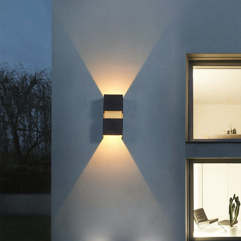 Outdoor Einfache Aluminium Quadrat LED Regensichere Wand Sconce Lampe