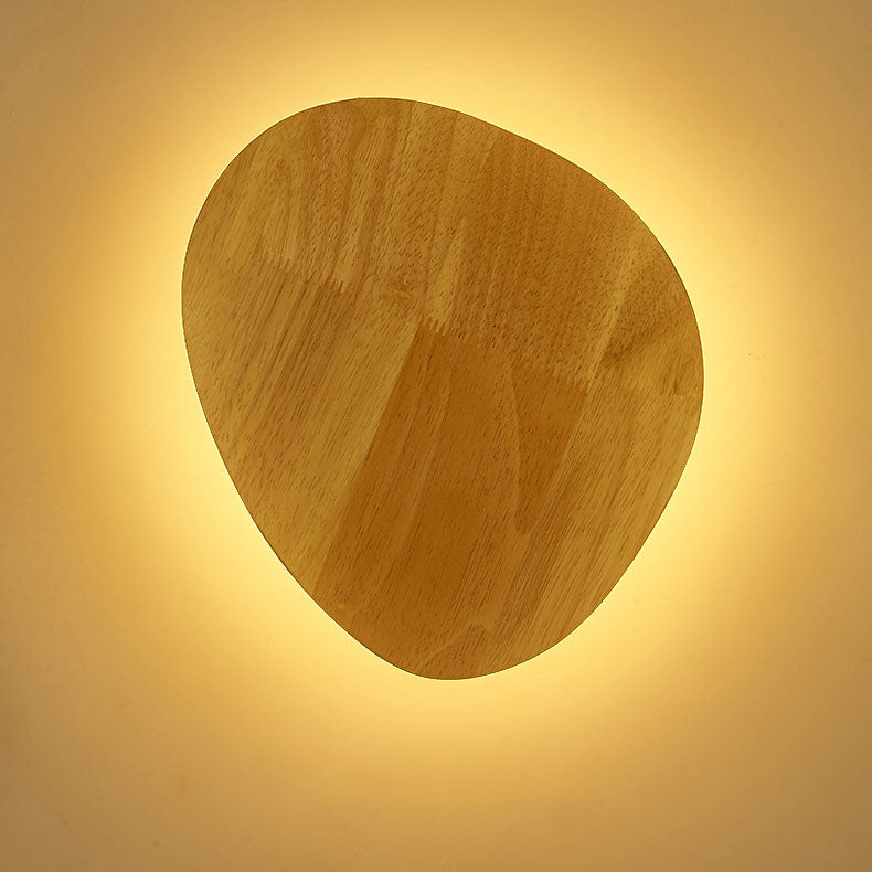 Moderne Minimalistische Runde Irreguläre Oval Holz LED Wandleuchte Lampe Für Wohnzimmer
