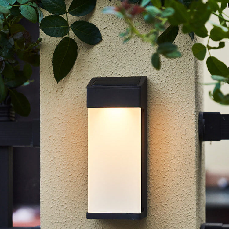 Solar Square Frosted Glass Wasserdicht Außen LED Wandleuchte Lampe