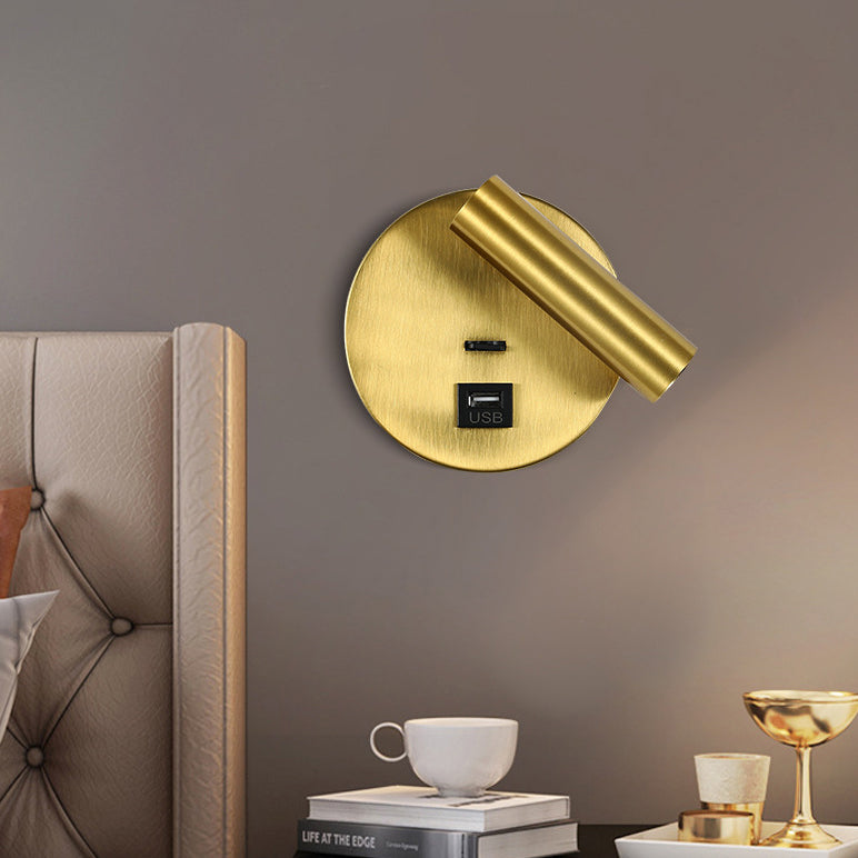 Moderner minimalistischer drehbarer Zylinder Aluminium Eisen LED Wandleuchte Lampen für Wohnzimmer