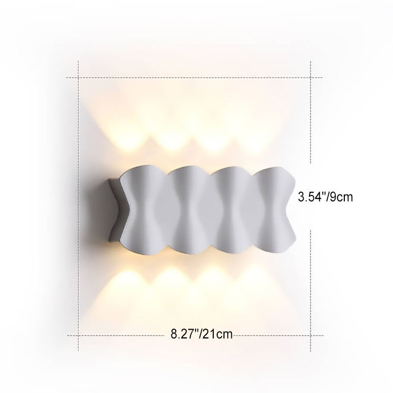 Moderne Einfachheit Rechteck Welle Aluminium LED Außenwandleuchte Lampe Für Außenpatio