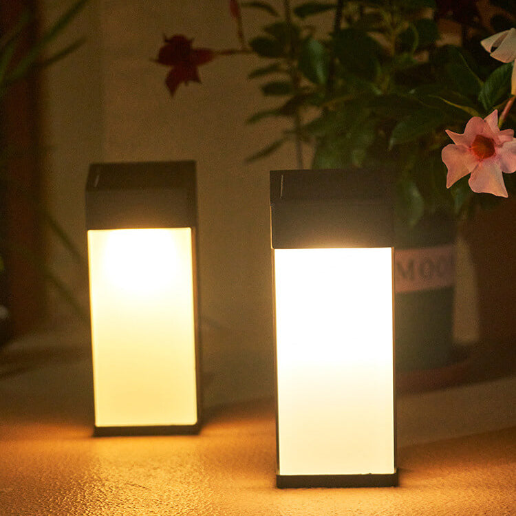Solar Square Frosted Glass Wasserdicht Außen LED Wandleuchte Lampe