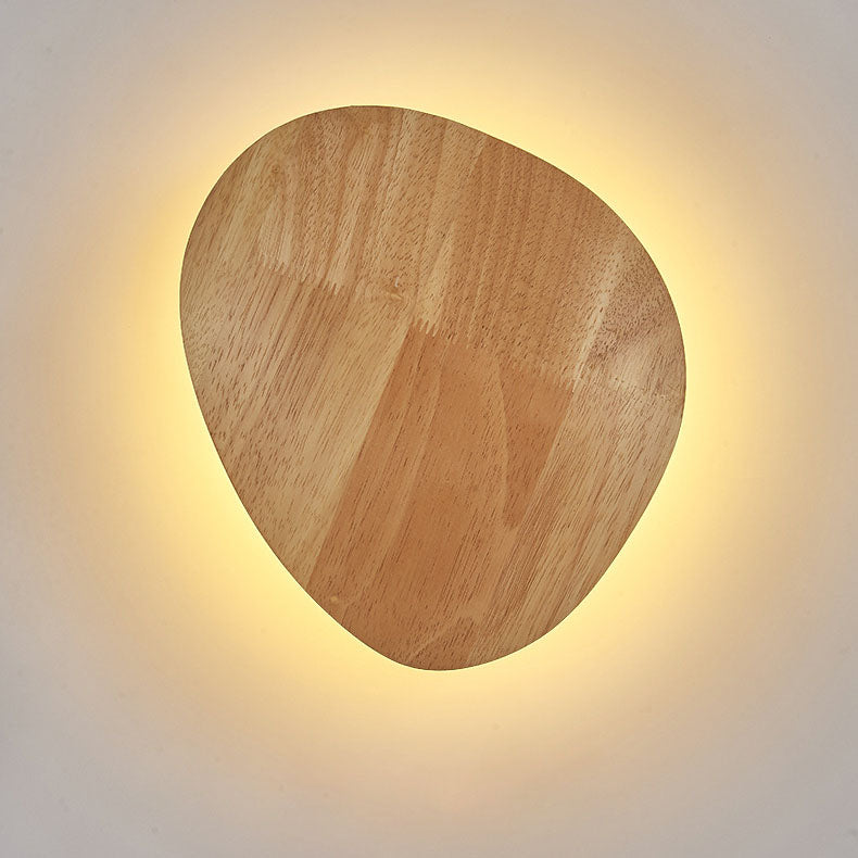 Moderne Minimalistische Runde Irreguläre Oval Holz LED Wandleuchte Lampe Für Wohnzimmer