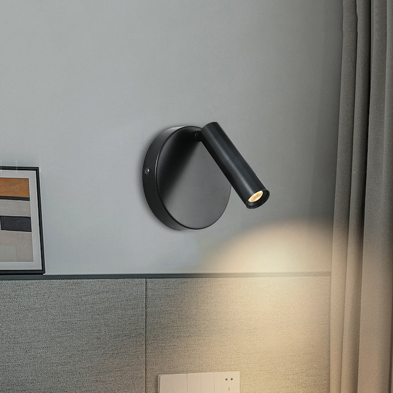 Moderner minimalistischer drehbarer Zylinder Aluminium Eisen LED Wandleuchte Lampen für Wohnzimmer