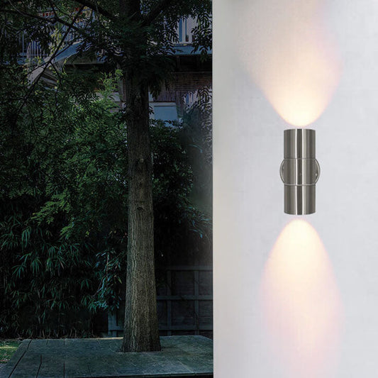 Modern minimalist Edelstahl Zylinder 2-Licht Wand sconces Lampe