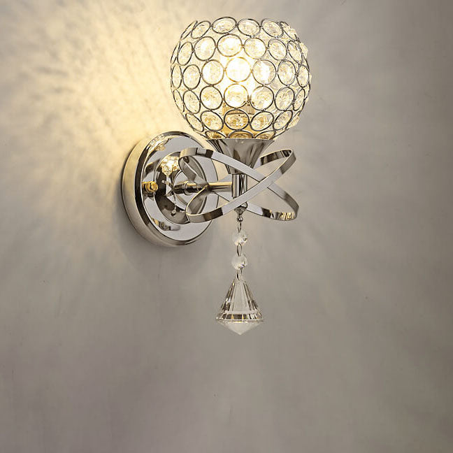 Zeitgenössische kreative Kristallkugel 1-Licht Wandleuchtenlampe für das Wohnzimmer
