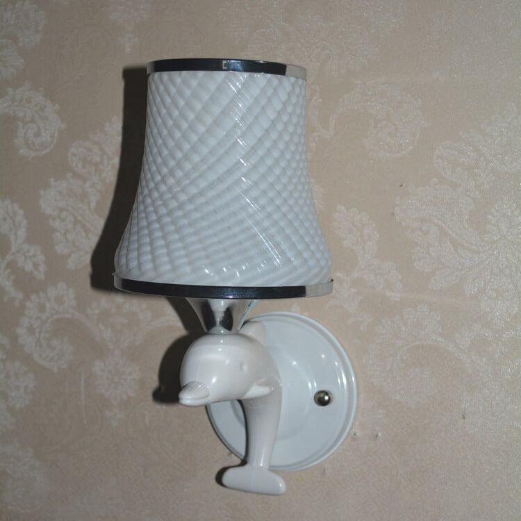 Moderne Glas Kreative Delfin Dekoration Design 1-Licht Wandlampe