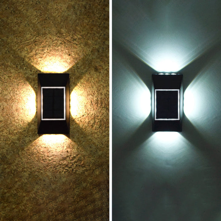 Moderne Einfachheit Solar Sensor Rechteck ABS Kunststoff LED Außen Wand Sconce Lampe Für Garten