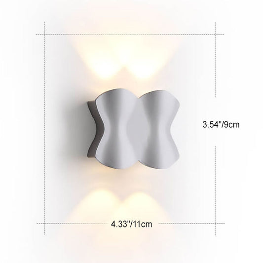 Moderne Einfachheit Rechteck Welle Aluminium LED Außenwandleuchte Lampe Für Außenpatio