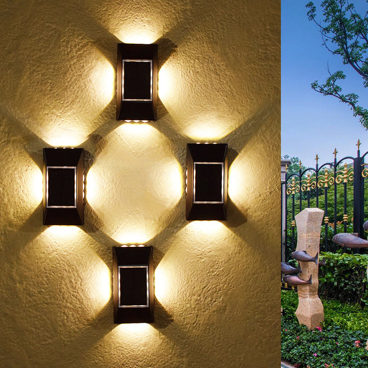 Moderne Einfachheit Solar Sensor Rechteck ABS Kunststoff LED Außen Wand Sconce Lampe Für Garten