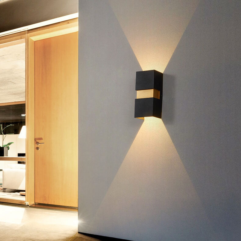 Outdoor Einfache Aluminium Quadrat LED Regensichere Wand Sconce Lampe