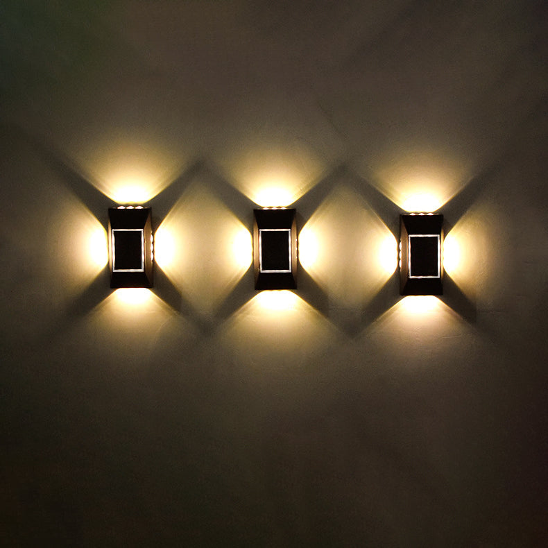 Moderne Einfachheit Solar Sensor Rechteck ABS Kunststoff LED Außen Wand Sconce Lampe Für Garten