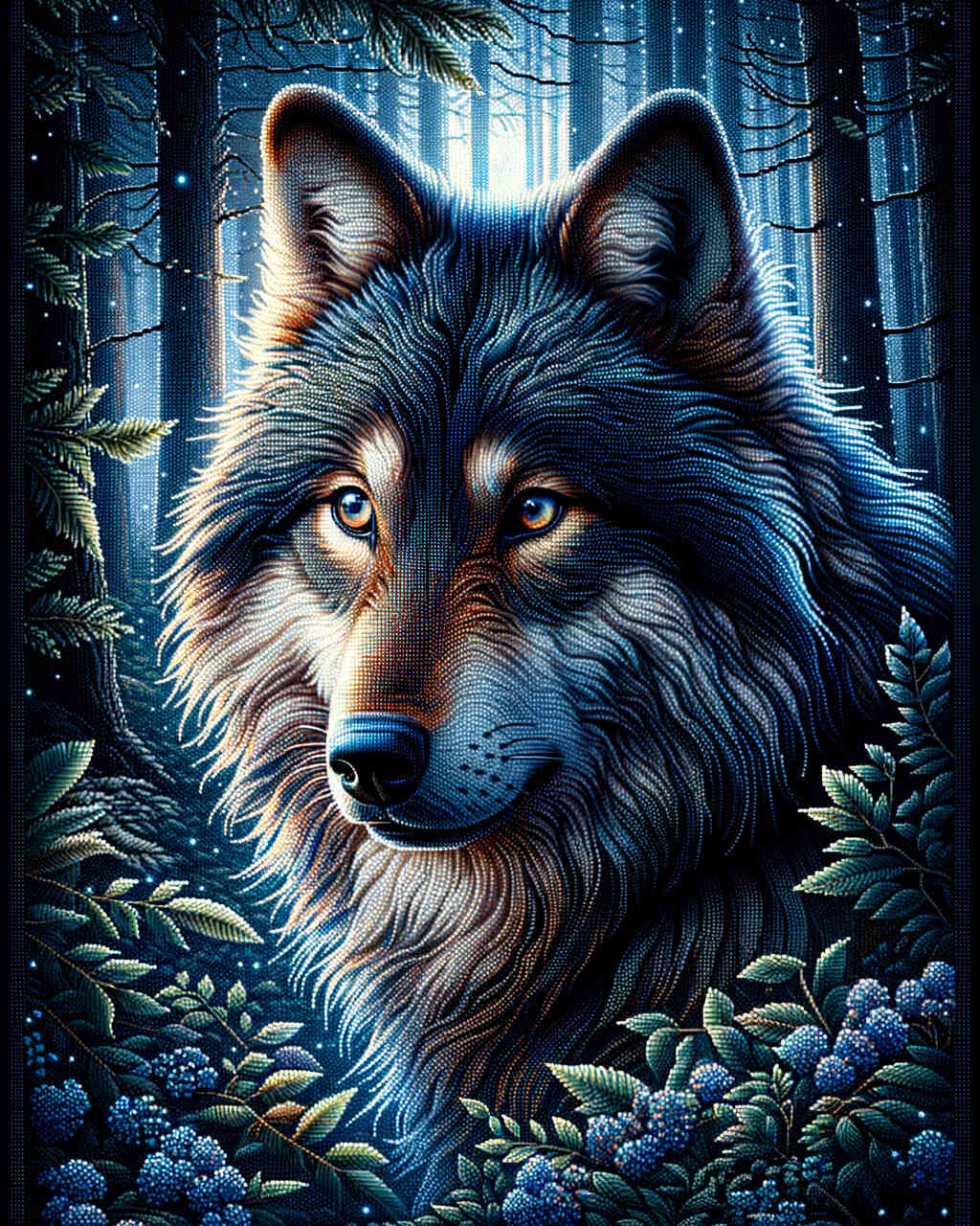 2+1 gratis! |  Diamond Painting - Farbimpression liebevoller Wolf