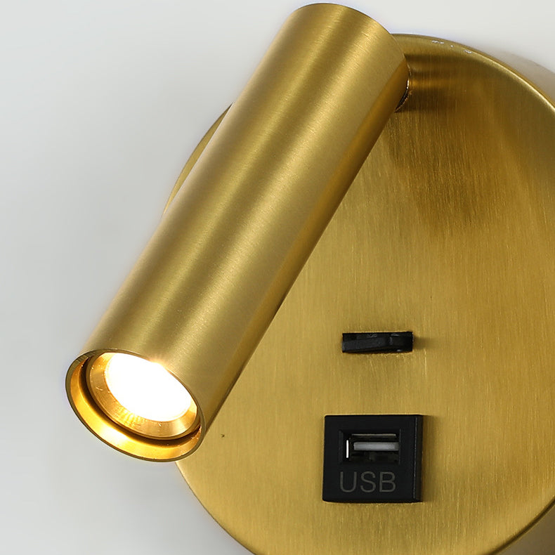 Moderner minimalistischer drehbarer Zylinder Aluminium Eisen LED Wandleuchte Lampen für Wohnzimmer