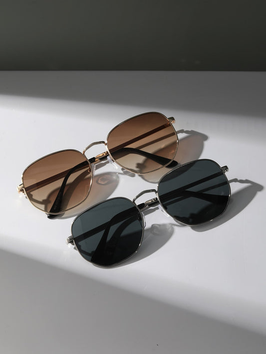 2 Paar Mode Brille mit Metall Rahmen