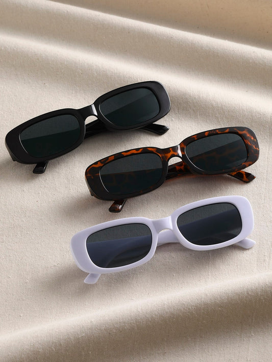 3 Paar Sonnenbrille mit quadratischem Rahmen