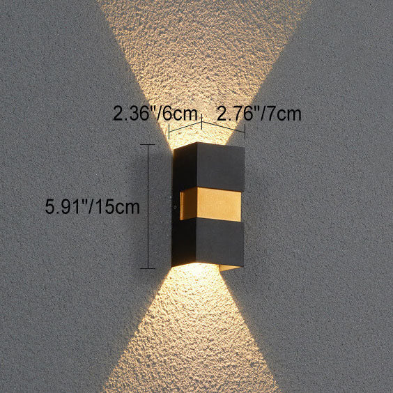 Outdoor Einfache Aluminium Quadrat LED Regensichere Wand Sconce Lampe