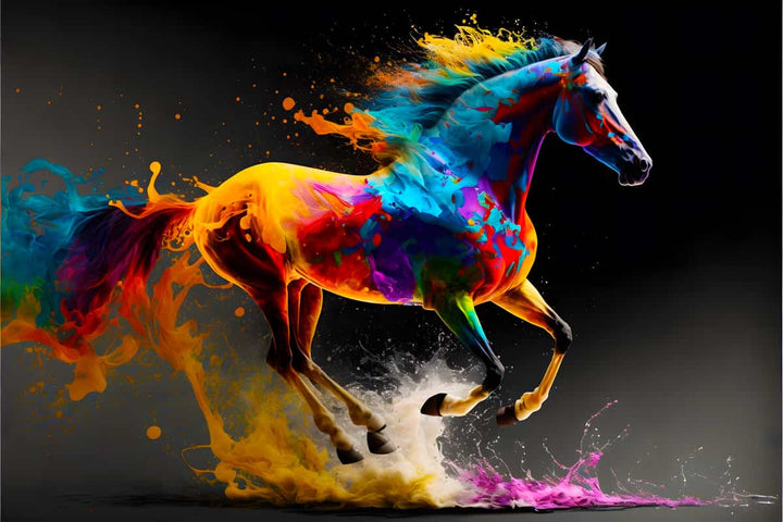 2+1 gratis! |  AB Diamond Painting - Farbenfrohes Pferd