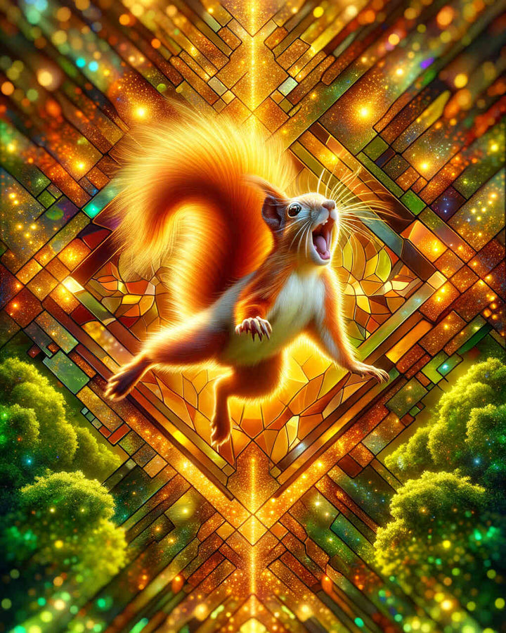 2+1 gratis! |  Diamond Painting - Eichhörnchen macht Männchen