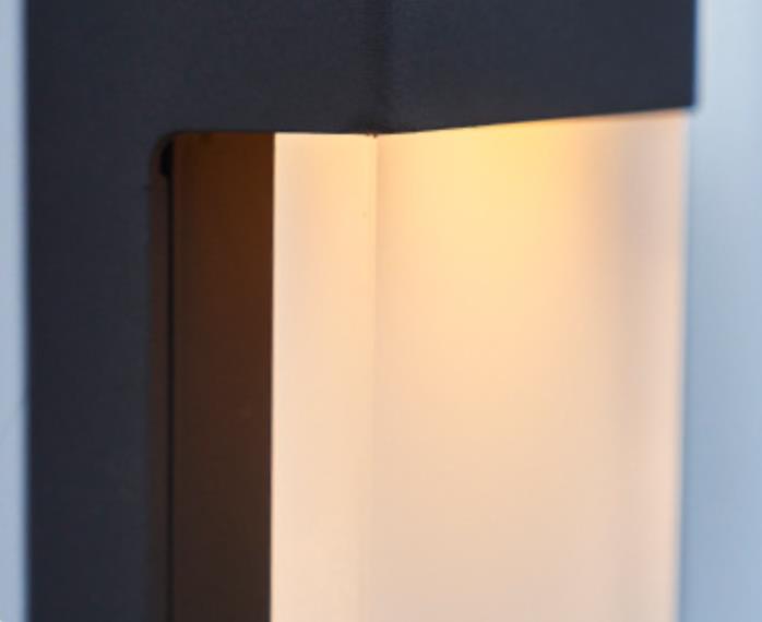 Solar Square Frosted Glass Wasserdicht Außen LED Wandleuchte Lampe