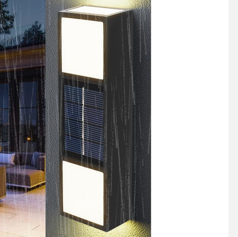 Solar Outdoor Rechteckige LED Wasserdichte Patio Zaun Wand Sconces Lampe