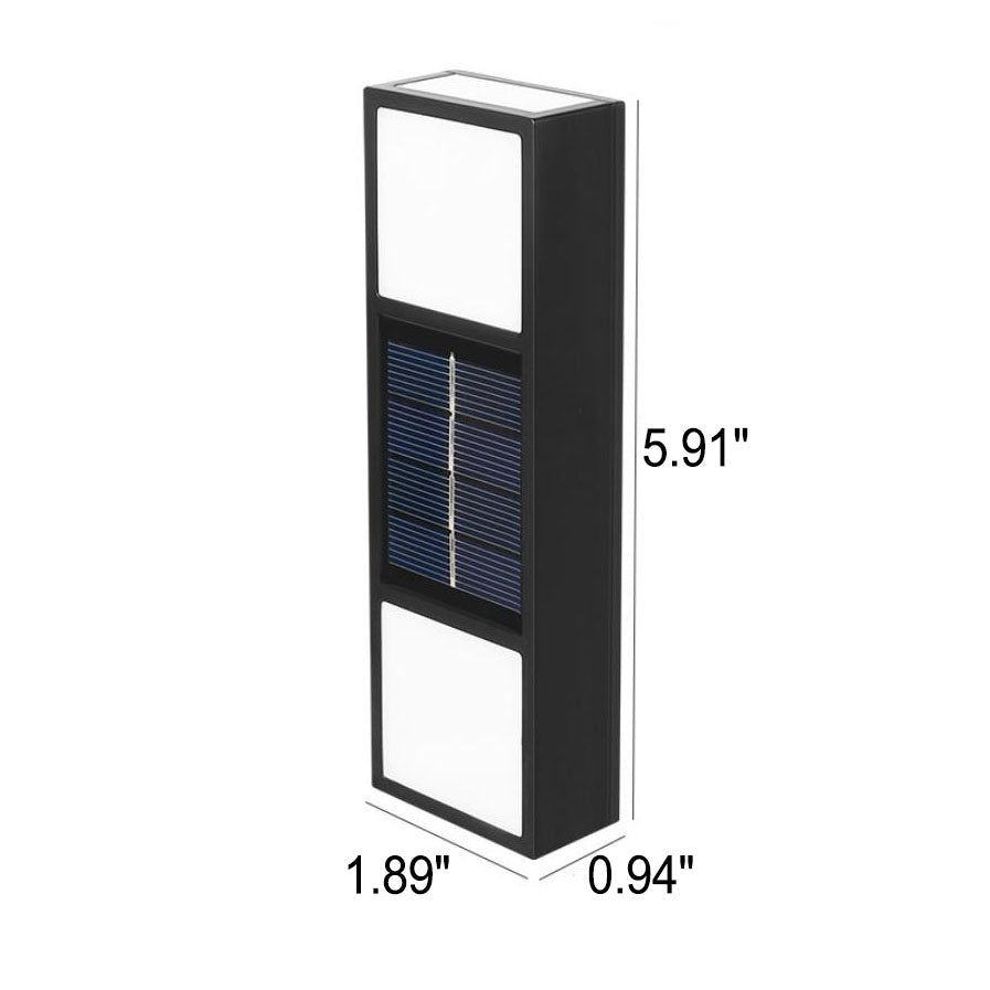 Solar Outdoor Rechteckige LED Wasserdichte Patio Zaun Wand Sconces Lampe