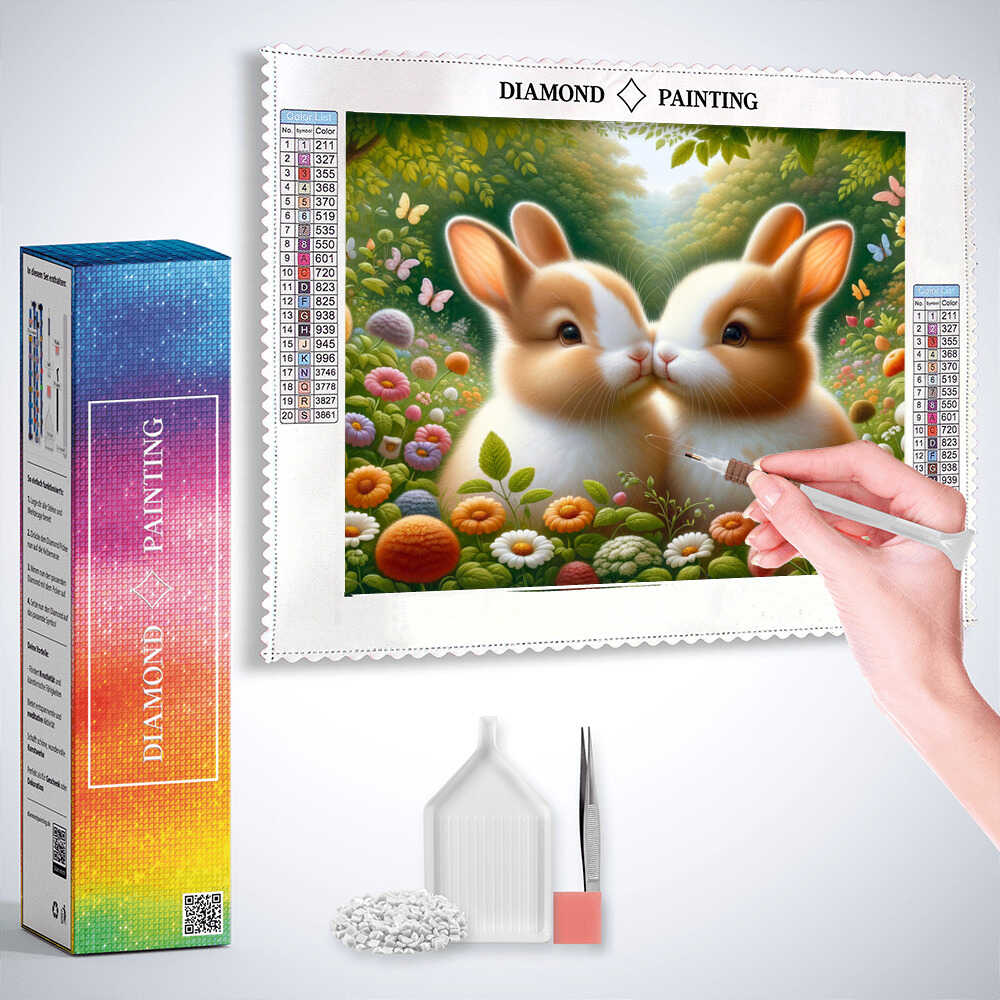 2+1 gratis! |  Diamond Painting - Hasengeschwister